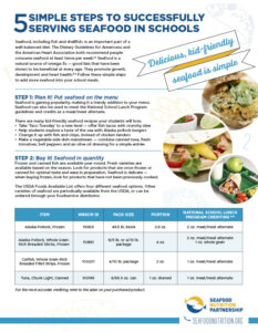 5 Simple Steps to Successfully Serving Seafood in Schools Handout