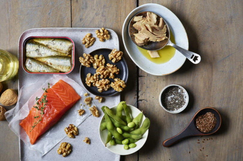 Good fats include omega-3 foods including salmon, tuna, sardines and walnuts