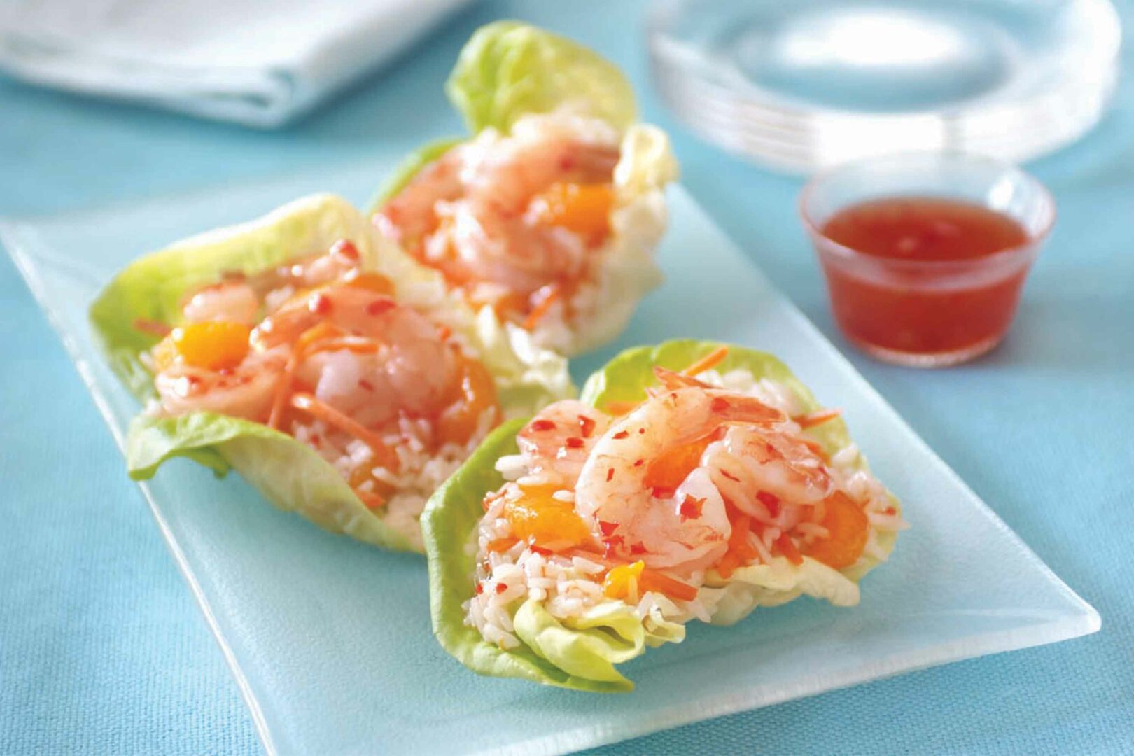 mandarin orange and shrimp lettuce wraps