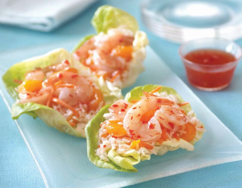 mandarin orange and shrimp lettuce wraps