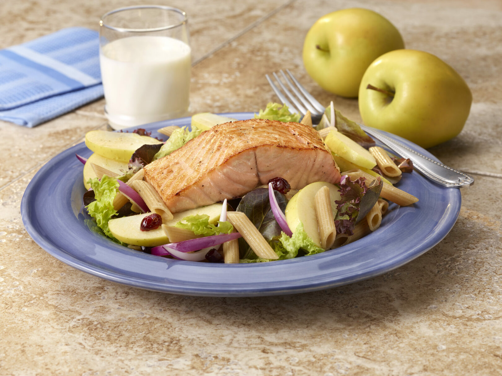 pan seared salmon and apple salad