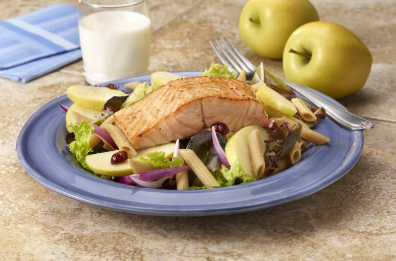 pan seared salmon and apple salad