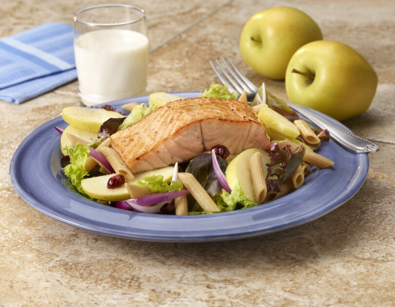 pan seared salmon and apple salad