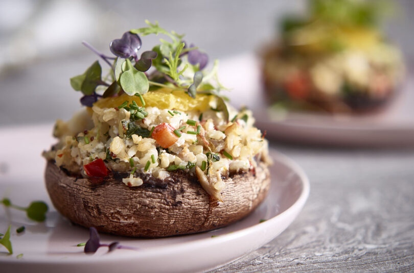 Crab and Rice Stuffed Portobellos