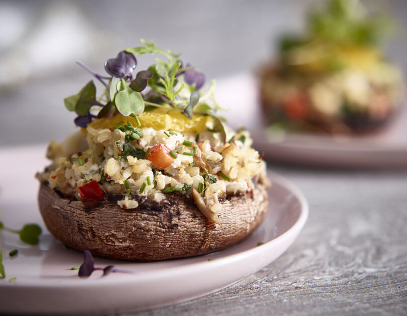 Crab and Rice Stuffed Portobellos