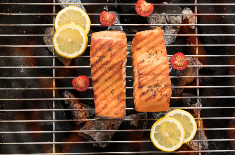 Grilled Skin-on Fish Fillets with Marinated Citrus Salad