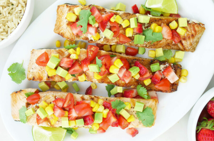 Grilled Salmon with Strawberry Salsa