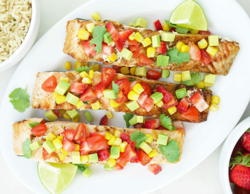 Grilled Salmon with Strawberry Salsa