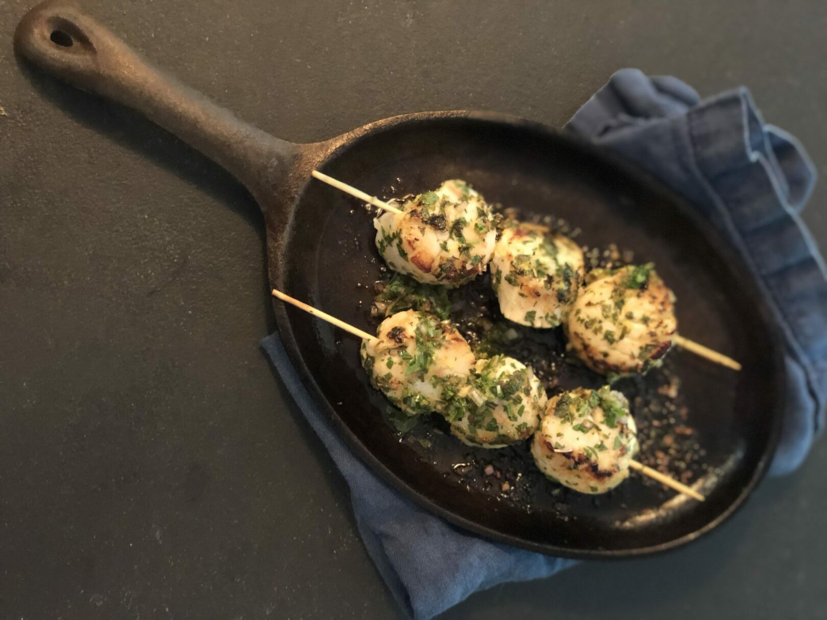 Griddled Scallops with Mint and Lemon