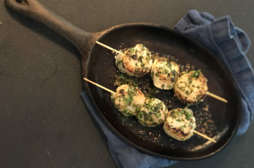 Griddled Scallops with Mint and Lemon