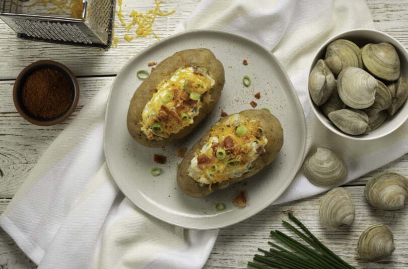 Loaded Baked Potato with Little Neck Clams