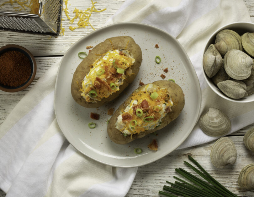 Loaded Baked Potato with Little Neck Clams