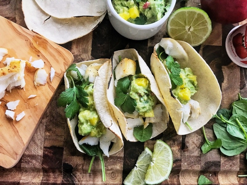 White Fish Tacos with Holy Moly Guacamole