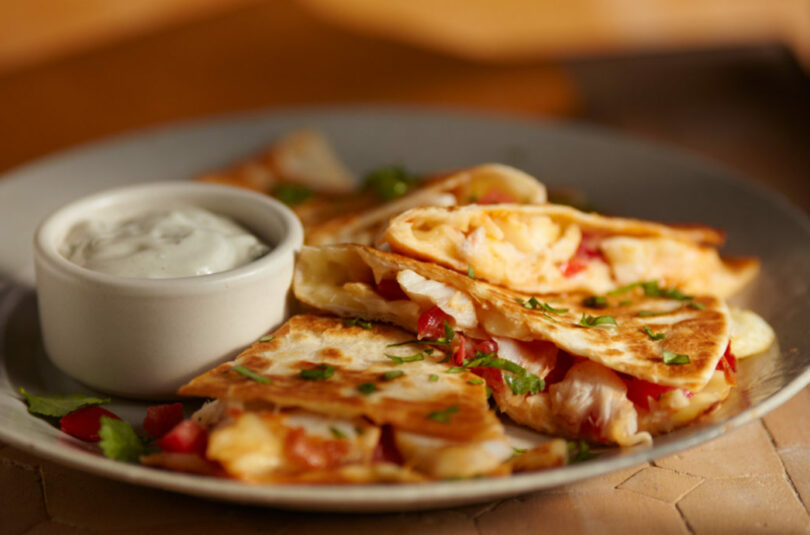 Cod Buffalo-Style Quesadilla