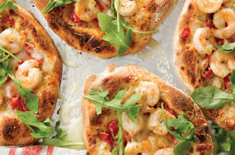 Shrimp Scampi Pizzas