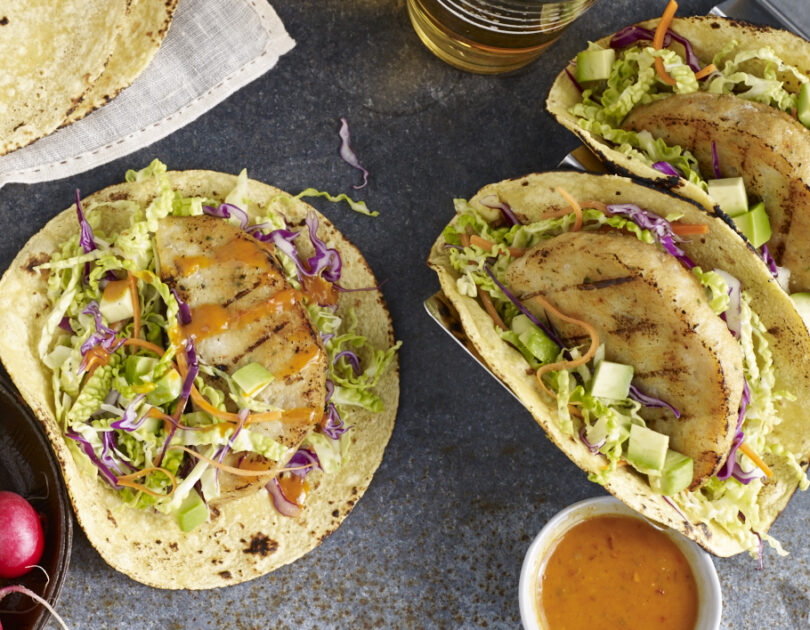 Wild Alaska Pollock Asian Tacos With Ginger Slaw