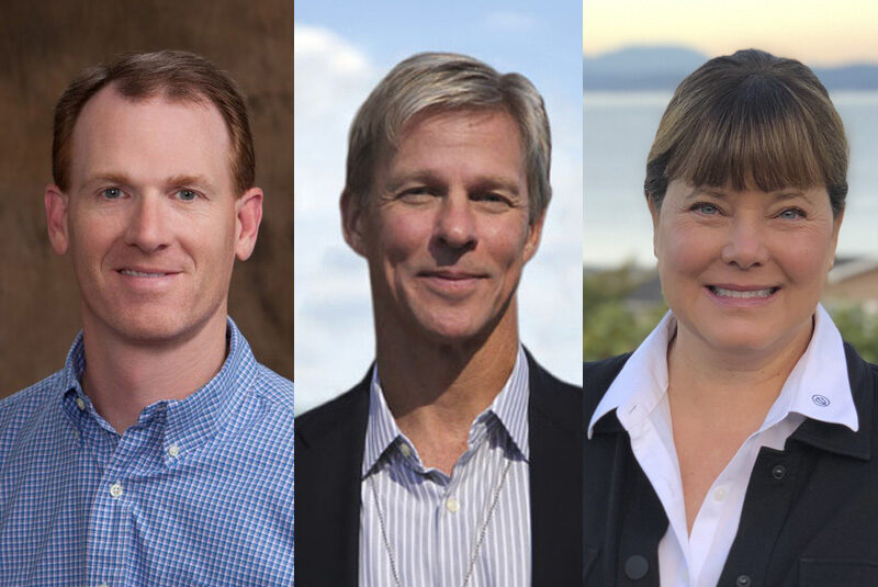 Board members: Jim Motos, Paul Doremus and Christine Garvey