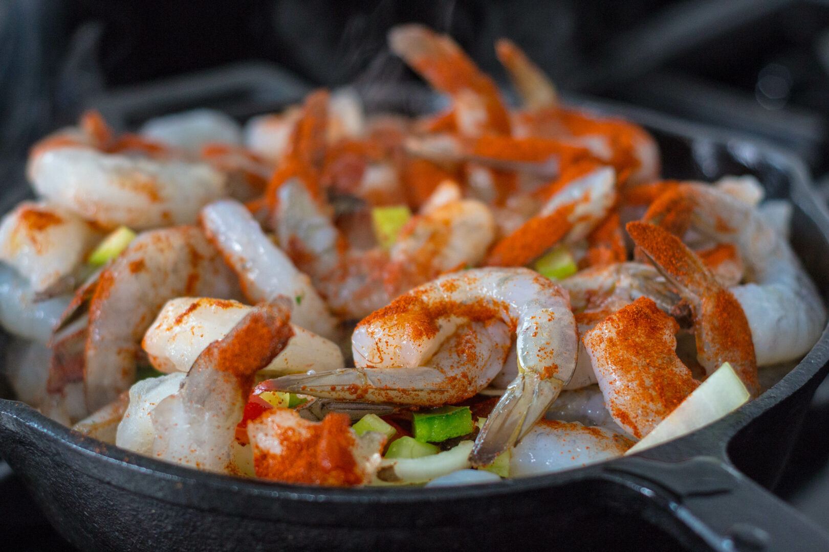 Smothered Shrimp over Polenta by Maya Feller for Seafood Nutrition Partnership