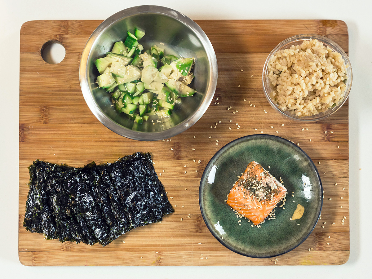 Onigiri rice balls with salmon by Maya Feller