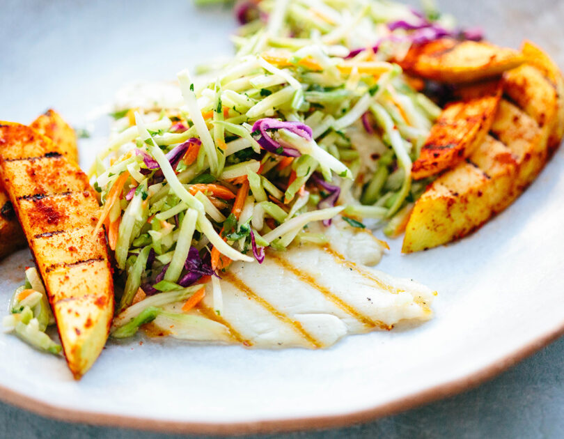 Tropical Grilled Barramundi with Crunchy Slaw