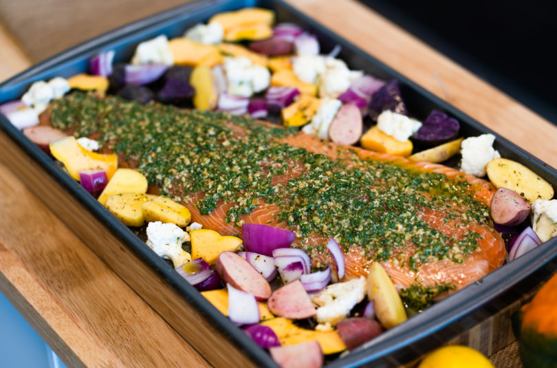 sheet pan salmon - simple seafood recipes