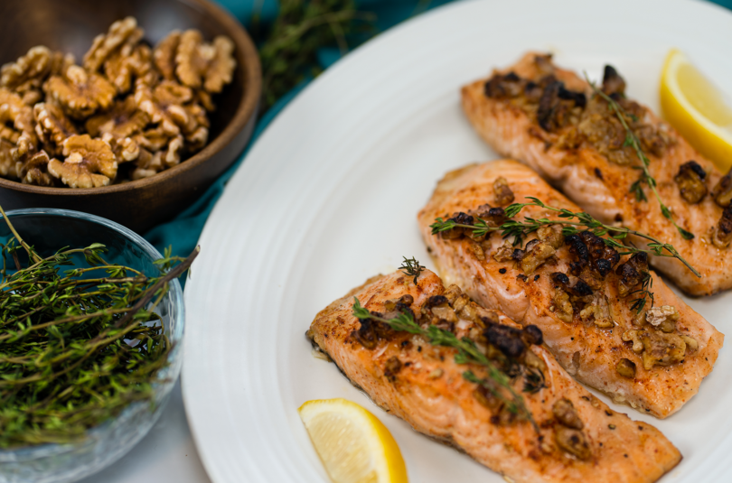 Maple Walnut Salmon with Bluehouse Salmon