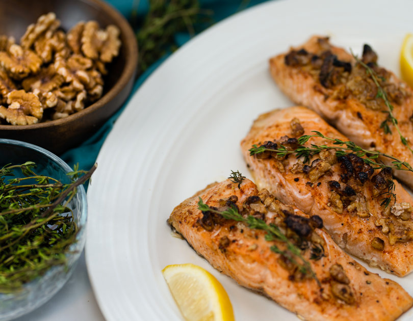 Maple Walnut Salmon with Bluehouse Salmon