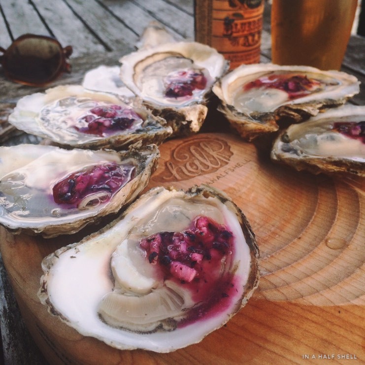 Oysters on the Half Shell with Blueberry Mignonette by Julie Qiu, In a Half Shell Blog