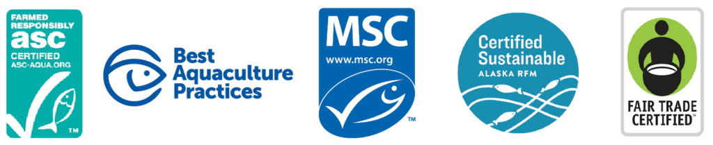 Logos for Seafood Sustainability Schemes