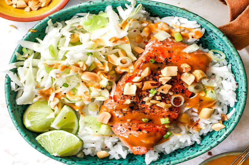 firecracker salmon bowls feature