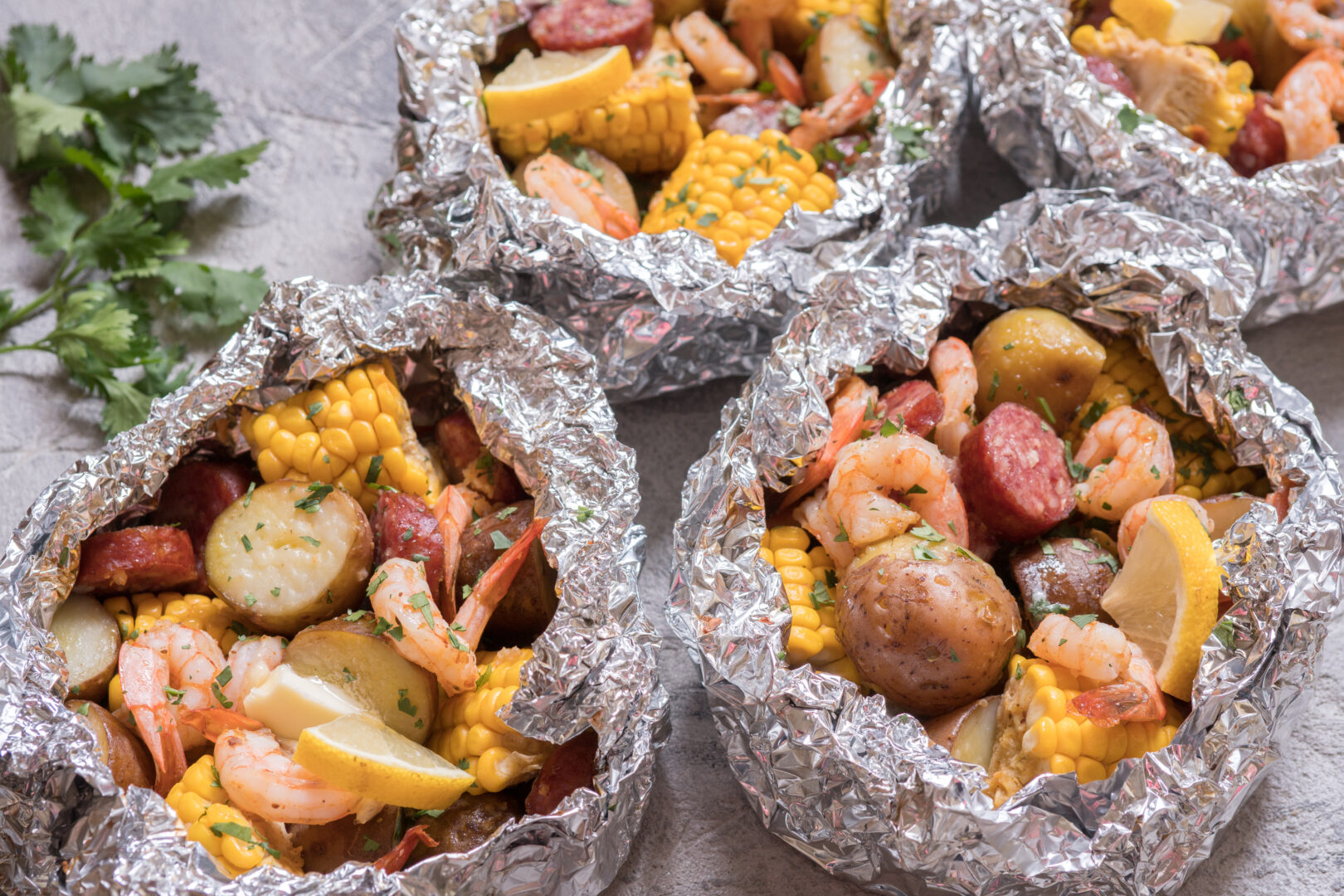 Shrimp Boil in Foil Packets