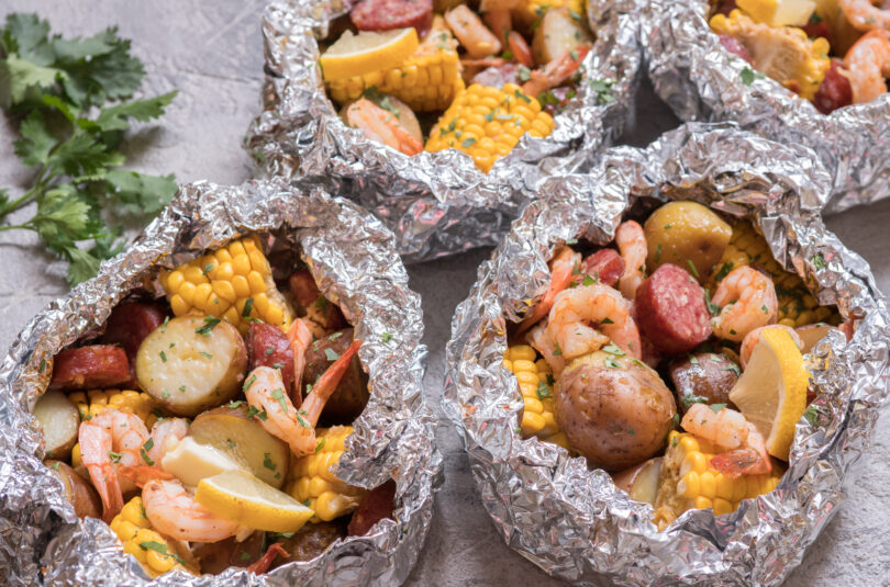 Shrimp Boil in Foil Packets