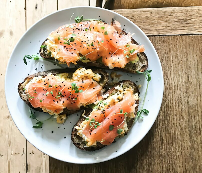 salmon on plate