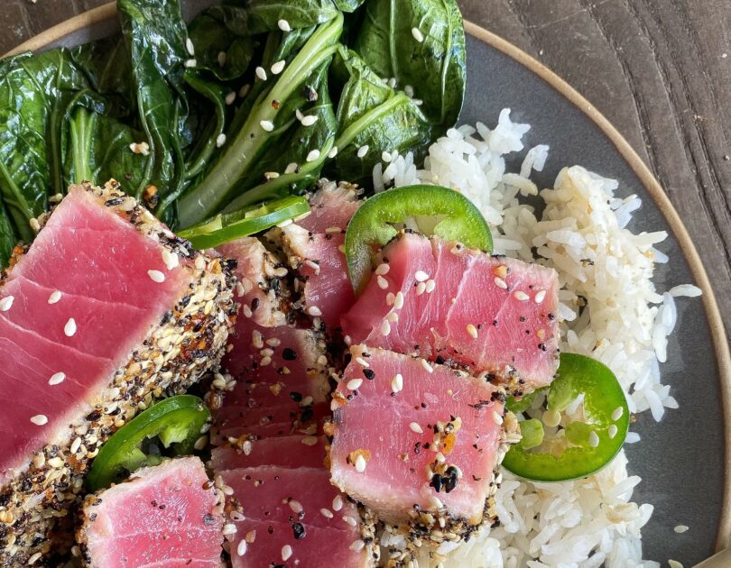 Everything Bagel Seasoned Seared Tuna Steak