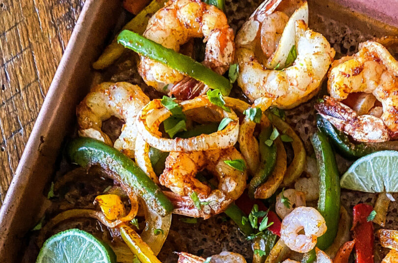 Sheet Pan Shrimp Fajitas