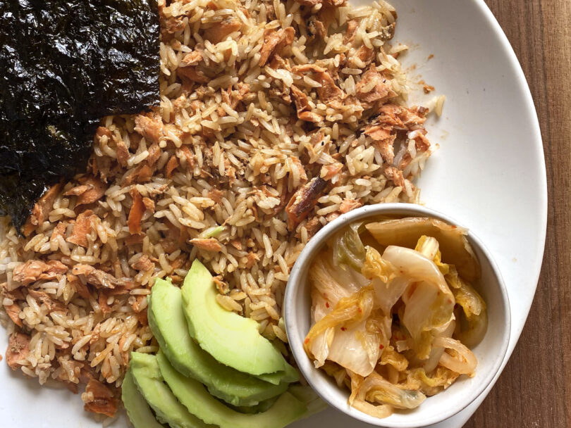 Salmon Rice Bowl from TikTok Emily Marikos