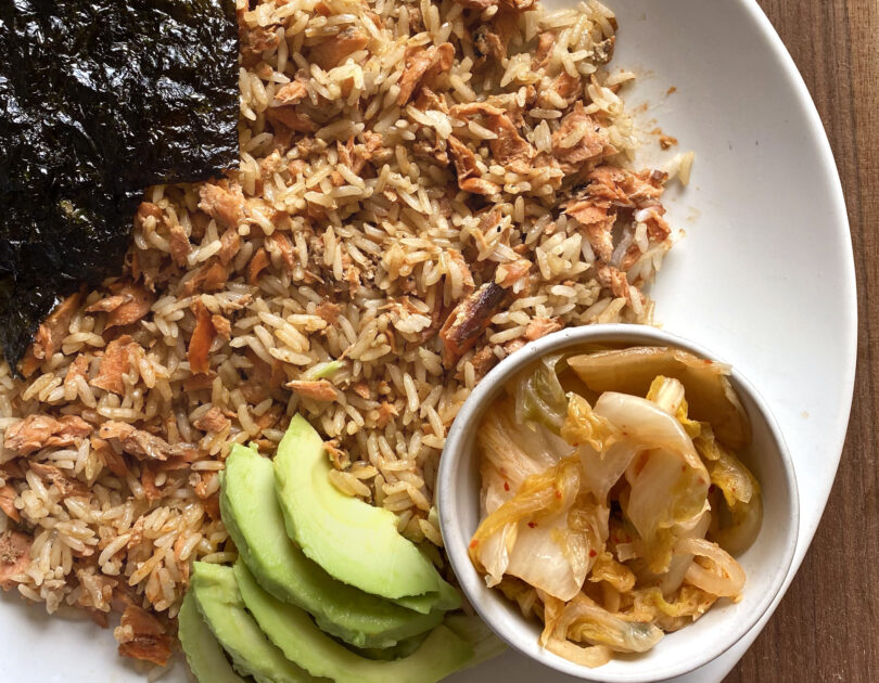 Salmon Rice Bowl from TikTok Emily Marikos