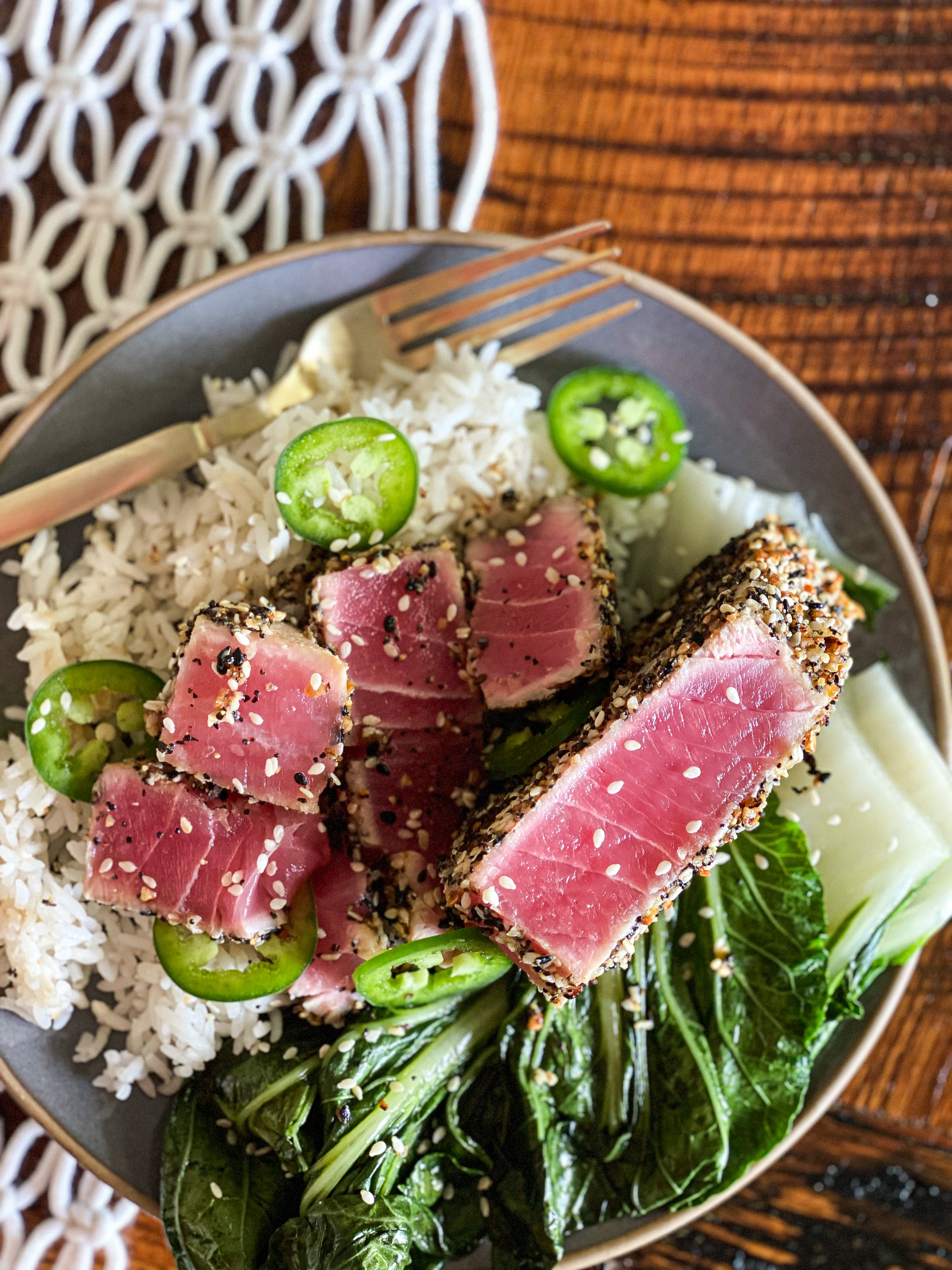 Everything Bagel Seasoned Seared Tuna Steak