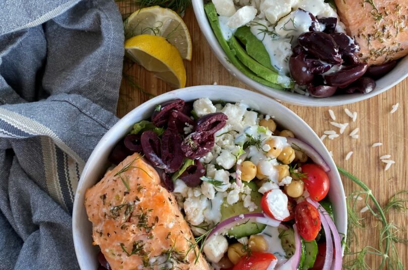 Mediterranean Salmon Grain Bowl