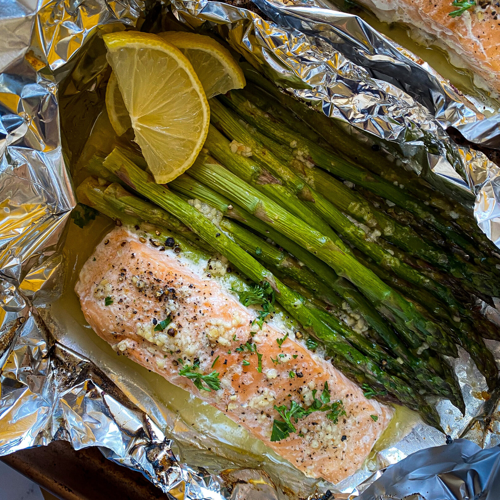 Salmon and Asparagus Foil Packet