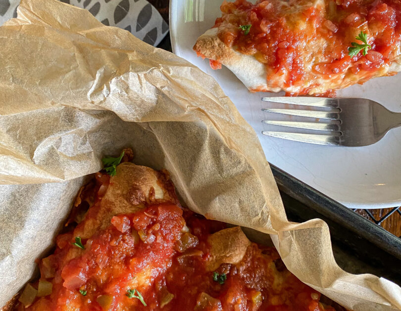 Tex Mex Salmon and Black Bean Burrito Bake