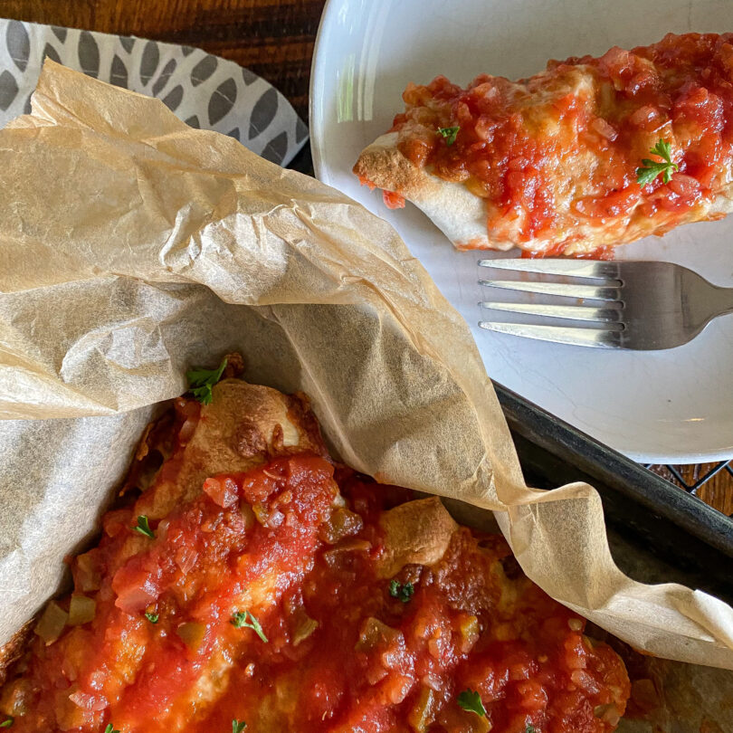 Tex Mex Salmon and Black Bean Burrito Bake