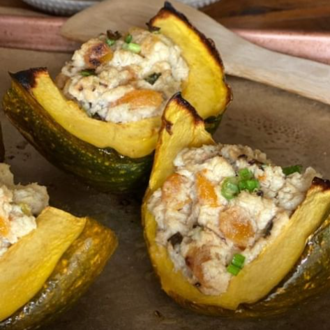 Crab stuffed acorn squash