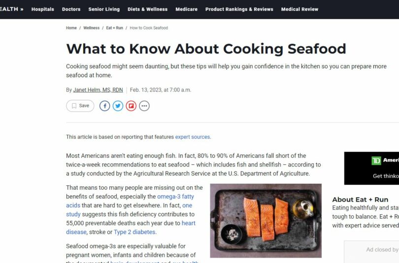 U.S. News & World Report: What to Know About Cooking Seafood