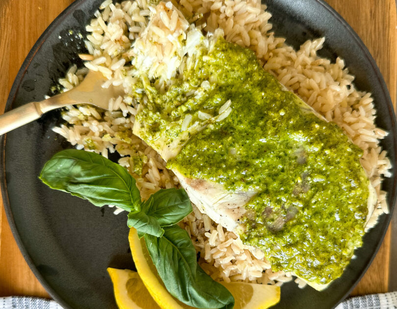 Baked Barramundi with Pesto